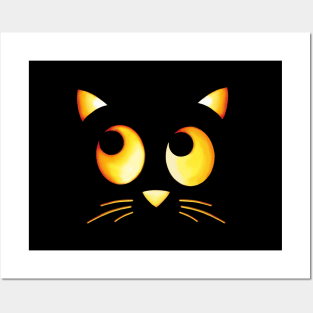 Halloween Pumpkin Cat Posters and Art